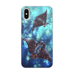 Заказать чехол для iPhone X/XS в Москве. Чехол для iPhone X/XS, объёмная печать Светящиеся скаты от Дана Столыпина - готовые дизайны и нанесение принтов.