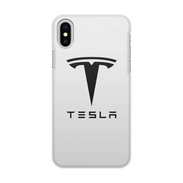 Заказать чехол для iPhone X/XS в Москве. Чехол для iPhone X/XS, объёмная печать TESLA от DESIGNER   - готовые дизайны и нанесение принтов.