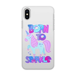 Заказать чехол для iPhone X/XS в Москве. Чехол для iPhone X/XS, объёмная печать Born to sparkle от Maria Bobrova - готовые дизайны и нанесение принтов.