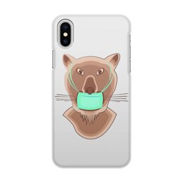 Заказать чехол для iPhone X/XS в Москве. Чехол для iPhone X/XS, объёмная печать Львица в маске от Stil na yarkosti - готовые дизайны и нанесение принтов.