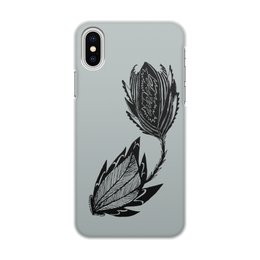 Заказать чехол для iPhone X/XS в Москве. Чехол для iPhone X/XS, объёмная печать Черный цветок от aviva - готовые дизайны и нанесение принтов.