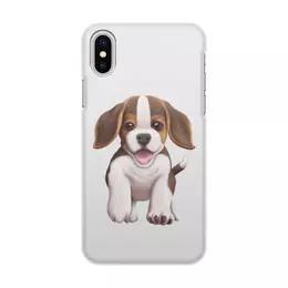 Заказать чехол для iPhone X/XS в Москве. Чехол для iPhone X/XS, объёмная печать Собака бигль щенок от tigerda  - готовые дизайны и нанесение принтов.