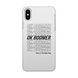 Заказать чехол для iPhone X/XS в Москве. Чехол для iPhone X/XS, объёмная печать Ok Boomer от DESIGNER   - готовые дизайны и нанесение принтов.