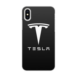 Заказать чехол для iPhone X/XS в Москве. Чехол для iPhone X/XS, объёмная печать TESLA от DESIGNER   - готовые дизайны и нанесение принтов.