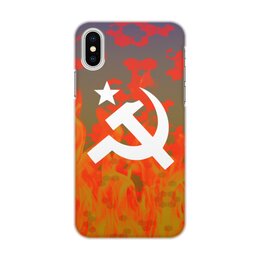 Заказать чехол для iPhone X/XS в Москве. Чехол для iPhone X/XS, объёмная печать Серп и молот от THE_NISE  - готовые дизайны и нанесение принтов.