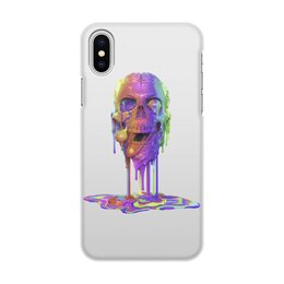 Заказать чехол для iPhone X/XS в Москве. Чехол для iPhone X/XS, объёмная печать Капающий череп от Дана Столыпина - готовые дизайны и нанесение принтов.