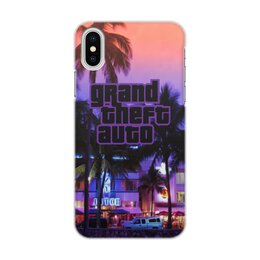 Заказать чехол для iPhone X/XS в Москве. Чехол для iPhone X/XS, объёмная печать Grand Theft Auto от THE_NISE  - готовые дизайны и нанесение принтов.