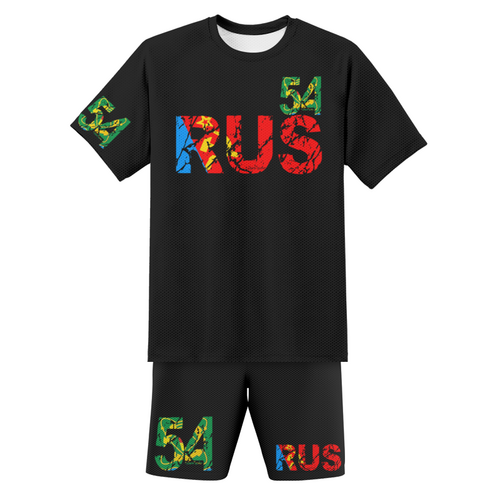 Заказать футбольную форму для детей в Москве. Футбольная форма детская 54 RUS от ГПМНпR'n'R - готовые дизайны и нанесение принтов.