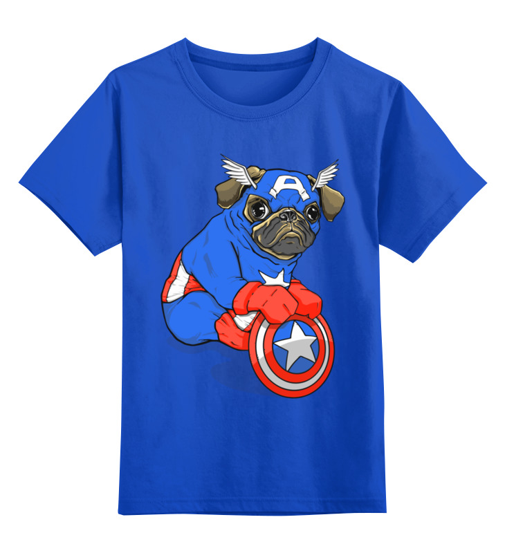 Printio Детская футболка классическая унисекс Captain pug james laura captain pug