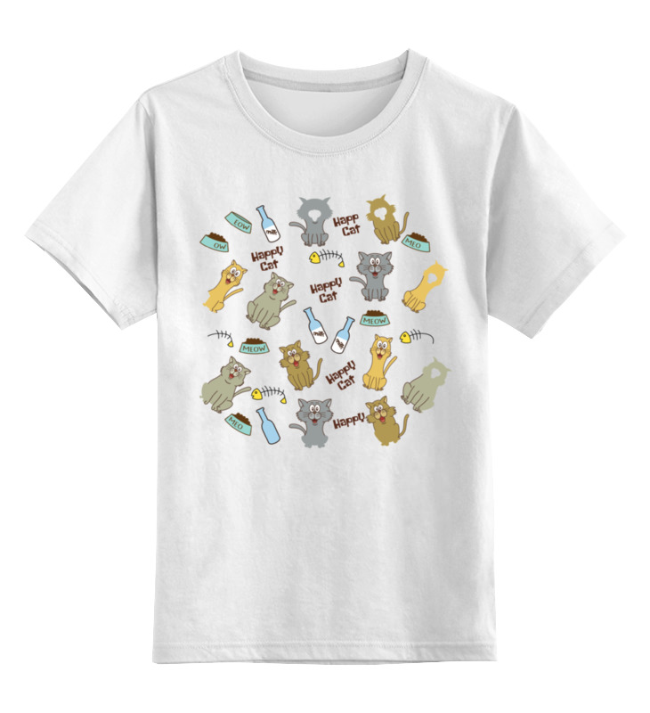 Printio Детская футболка классическая унисекс Счастливые коты