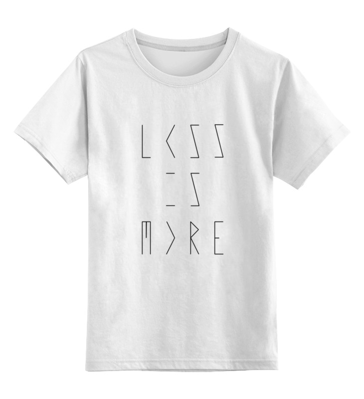 Printio Детская футболка классическая унисекс Less is more printio толстовка wearcraft premium унисекс less is more