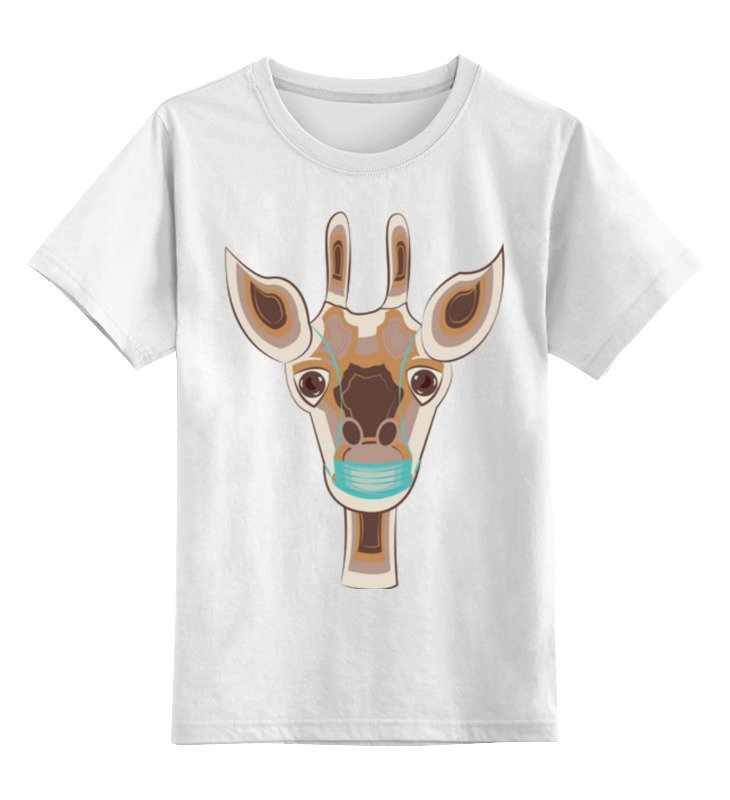 Printio Детская футболка классическая унисекс Жираф в маске