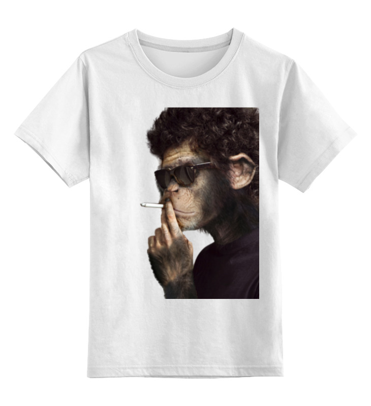 Printio Детская футболка классическая унисекс Обезьяна курильщик