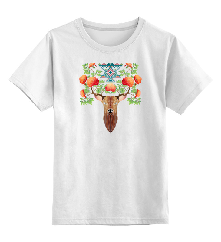 Printio Детская футболка классическая унисекс Цветочнный олень