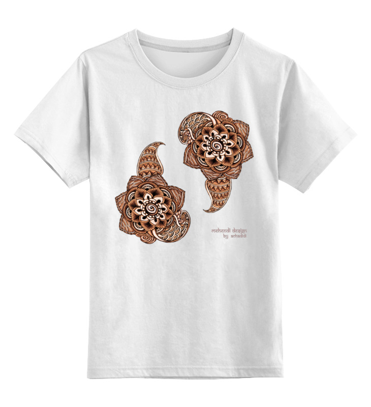 Printio Детская футболка классическая унисекс Узор этнический мехенди детская футболка енот среди цветов и листьев 128 белый