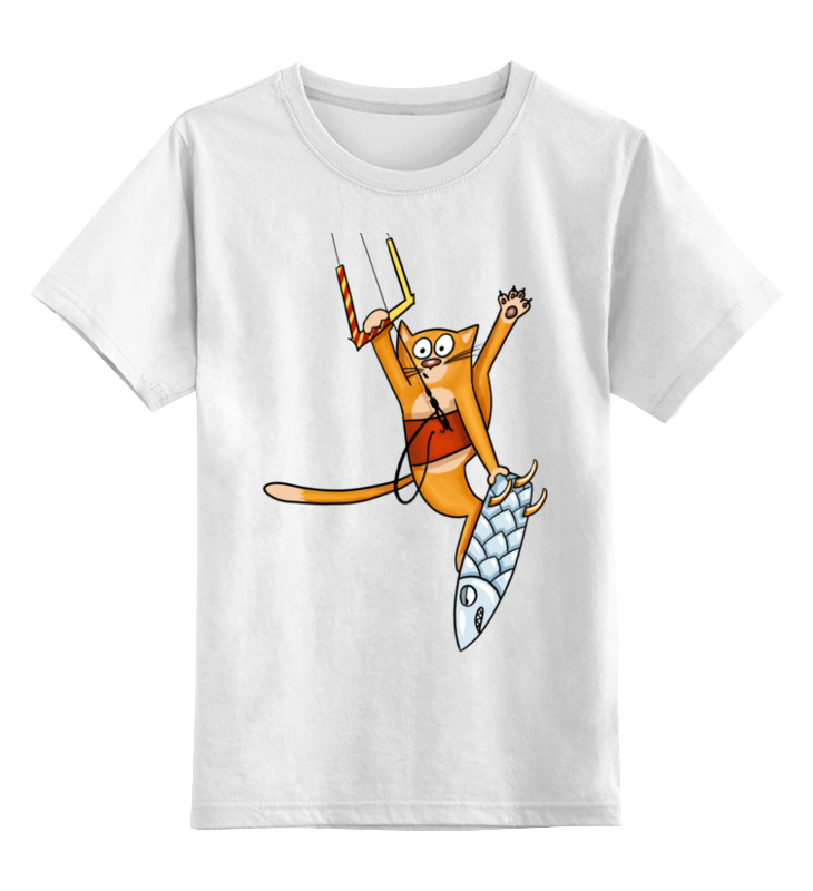 Printio Детская футболка классическая унисекс Кот-кайтер. детский printio футболка классическая олень кайтер ж