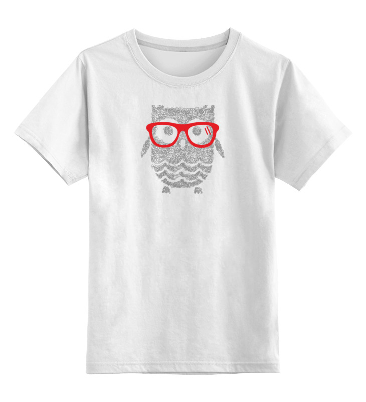 Printio Детская футболка классическая унисекс Сова-хипстер детская футболка лев в очках 104 белый