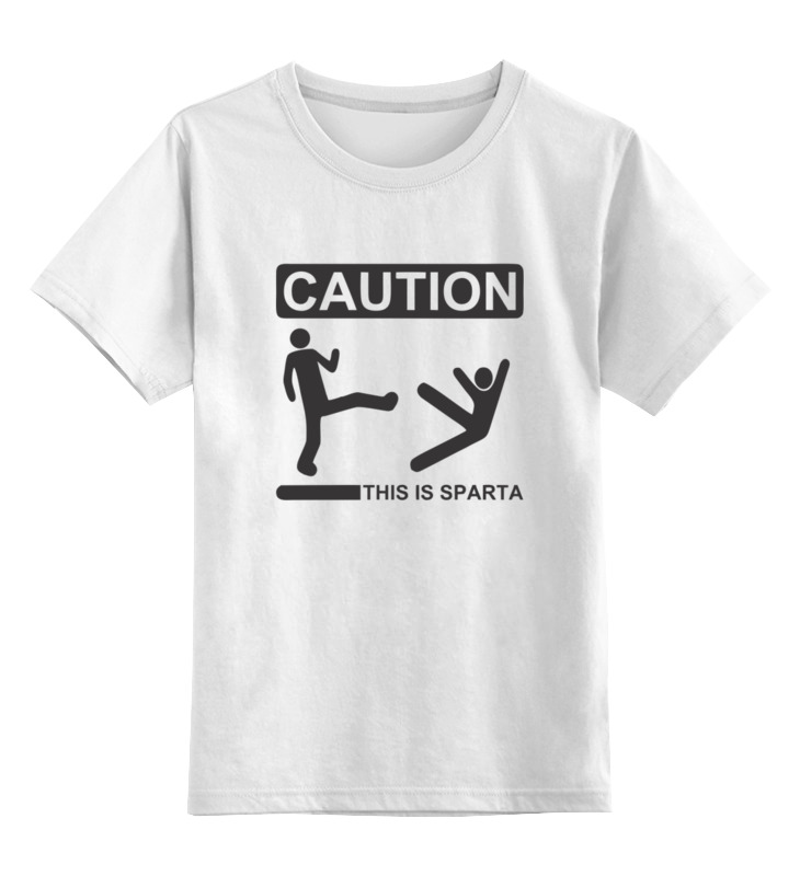 Printio Детская футболка классическая унисекс This is sparta caution. printio свитшот унисекс хлопковый this is sparta caution