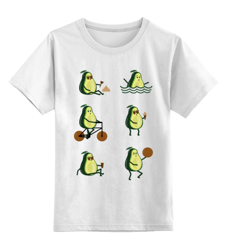 Printio Детская футболка классическая унисекс Как авокадыч провёл лето printio футболка классическая авокадыч любит спорт