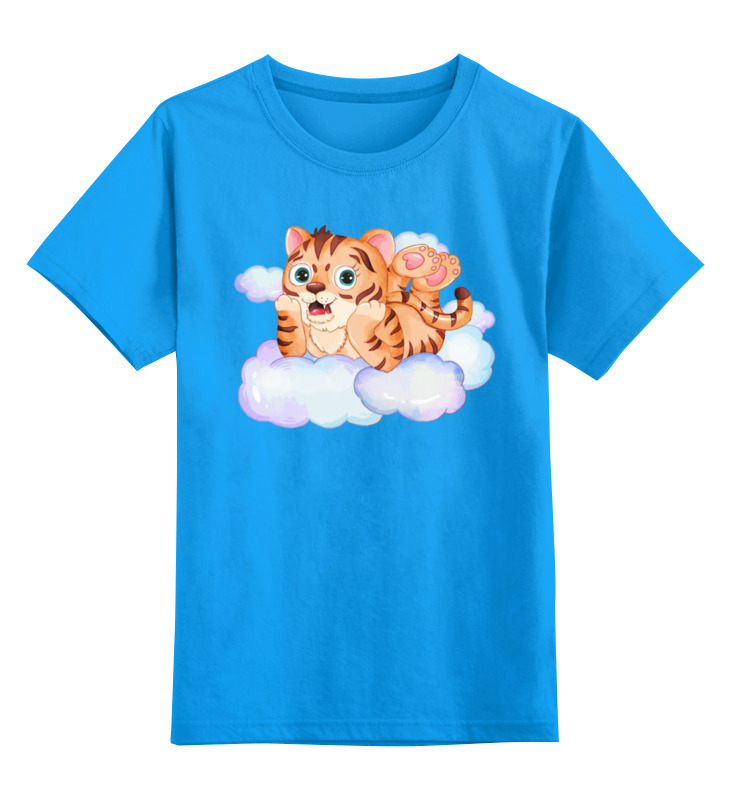 Printio Детская футболка классическая унисекс Тигренок на облаке 