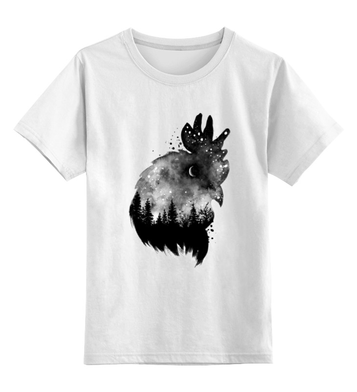 Printio Детская футболка классическая унисекс Ночной петух re pa накладка transparent для realme c21 с принтом лес и звезды