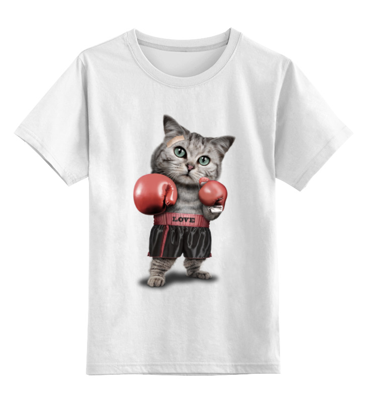 Printio Детская футболка классическая унисекс Кот боксёр printio детская футболка классическая унисекс мышонок боксёр