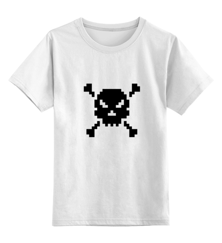 Printio Детская футболка классическая унисекс Pixel art skull белая мужская футболка оверсайз с коротким рукавом с принтом trendyol белый