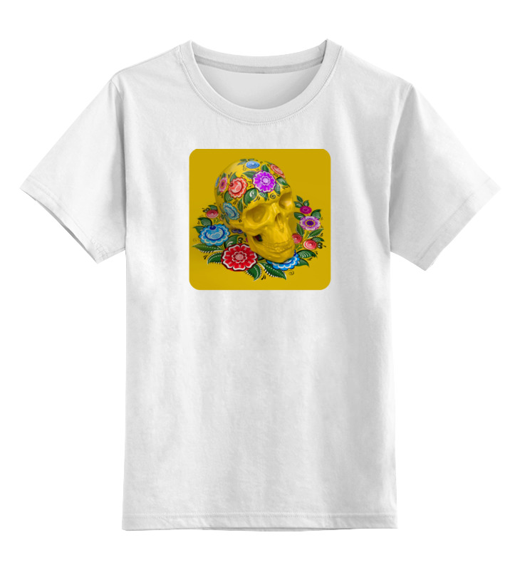 Printio Детская футболка классическая унисекс Череп (городецкая роспись)