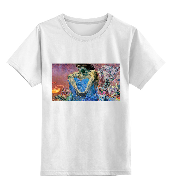 Printio Детская футболка классическая унисекс Демон сидящий (михаил врубель) футболка printio 2783990 демон сидящий михаил врубель размер s цвет белый