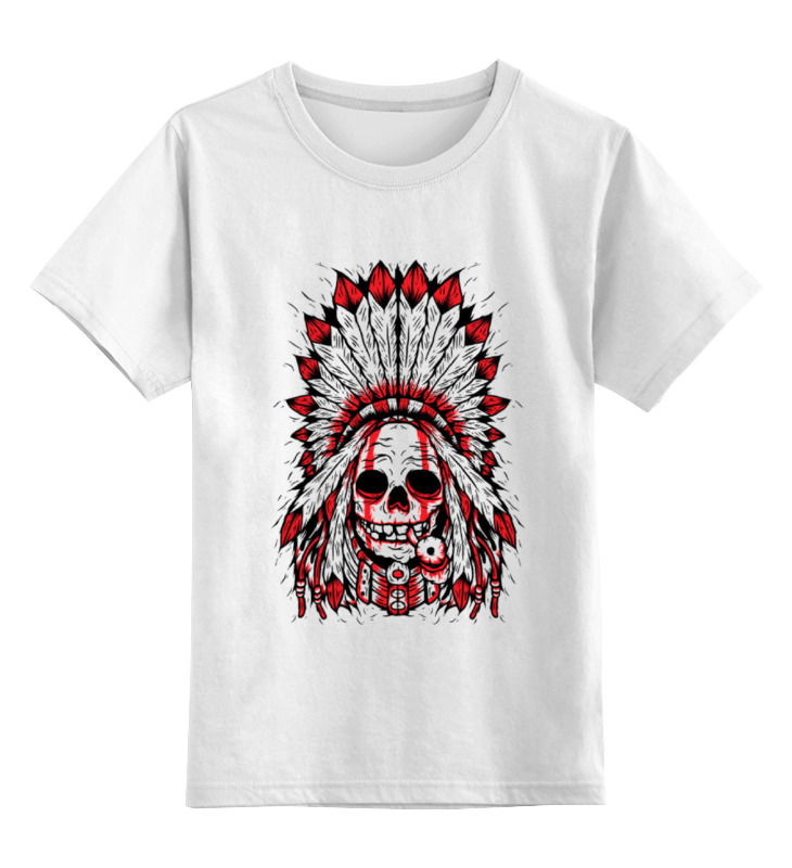 Printio Детская футболка классическая унисекс Скелет в индейской шляпе
