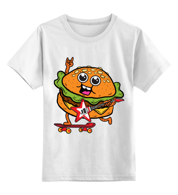Printio Детская футболка классическая унисекс Гамбургер с гитарой