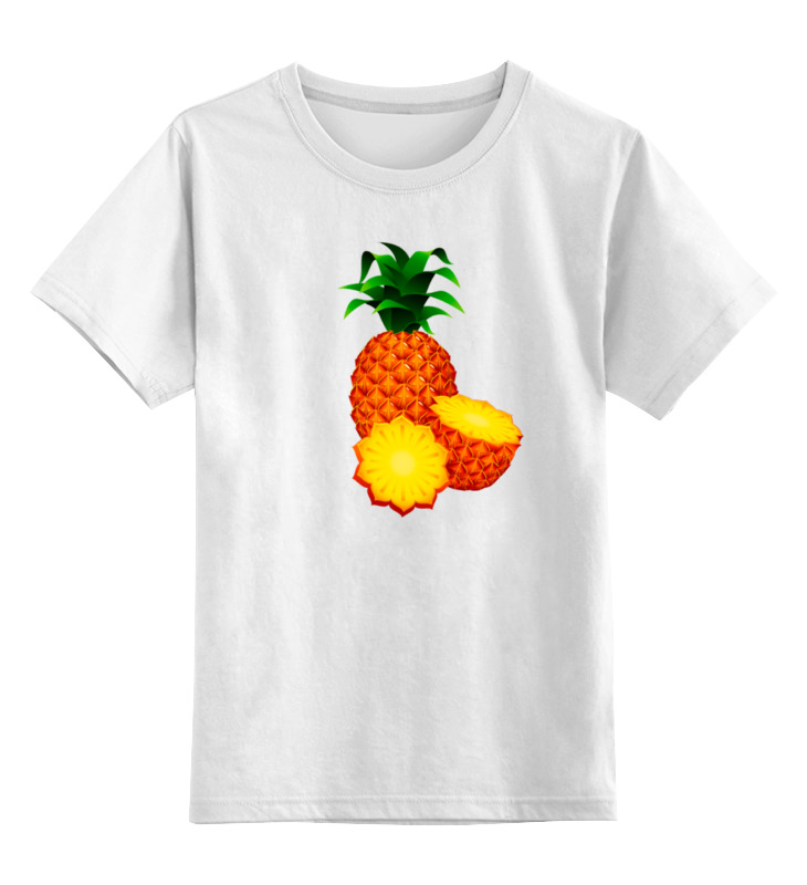 Printio Детская футболка классическая унисекс Ананас сочный спелый вкусный и полезный. printio толстовка wearcraft premium унисекс ананас сочный спелый вкусный и полезный