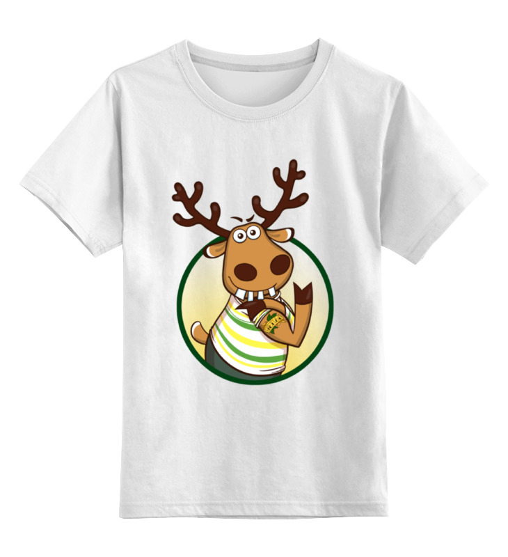 цена Printio Детская футболка классическая унисекс Подслушано олень с тату