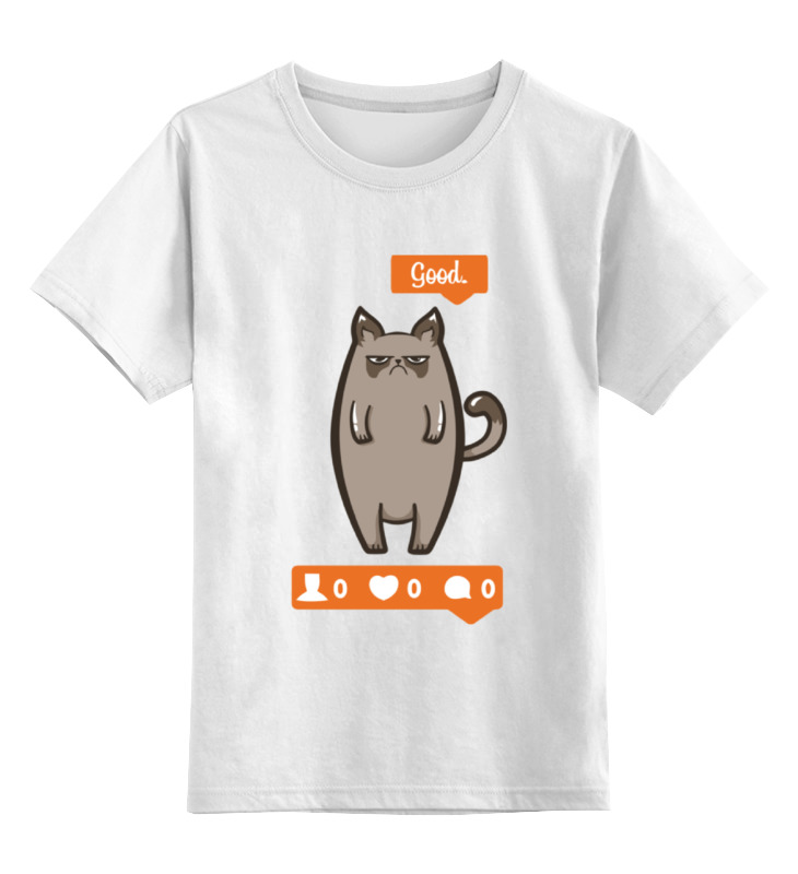 цена Printio Детская футболка классическая унисекс Угрюмый котик