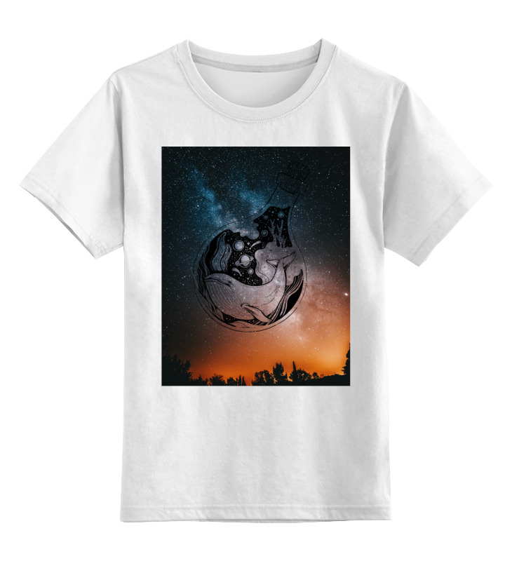 Printio Детская футболка классическая унисекс Космический кит детская футболка абстрактная птичка 104 красный