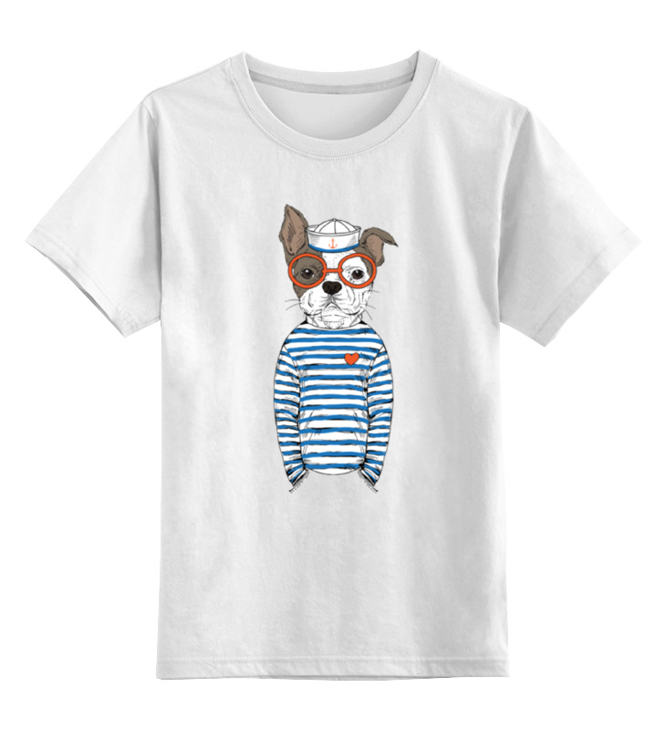 цена Printio Детская футболка классическая унисекс Бульдожка морячек