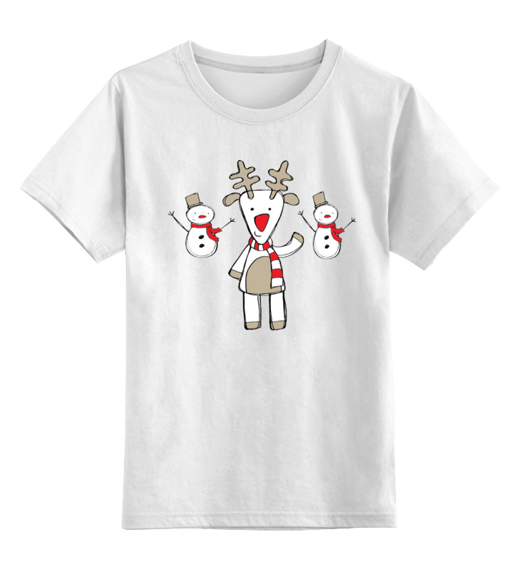 printio детская футболка классическая унисекс веселый котик Printio Детская футболка классическая унисекс Веселый рудольф.