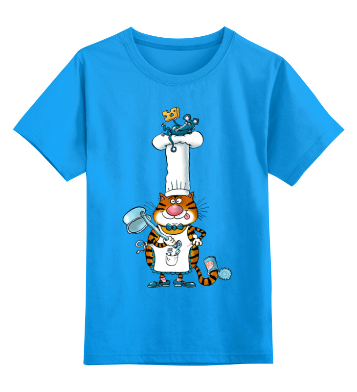 Printio Детская футболка классическая унисекс Повар кот столик для завтрака в постель королевский завтрак муж