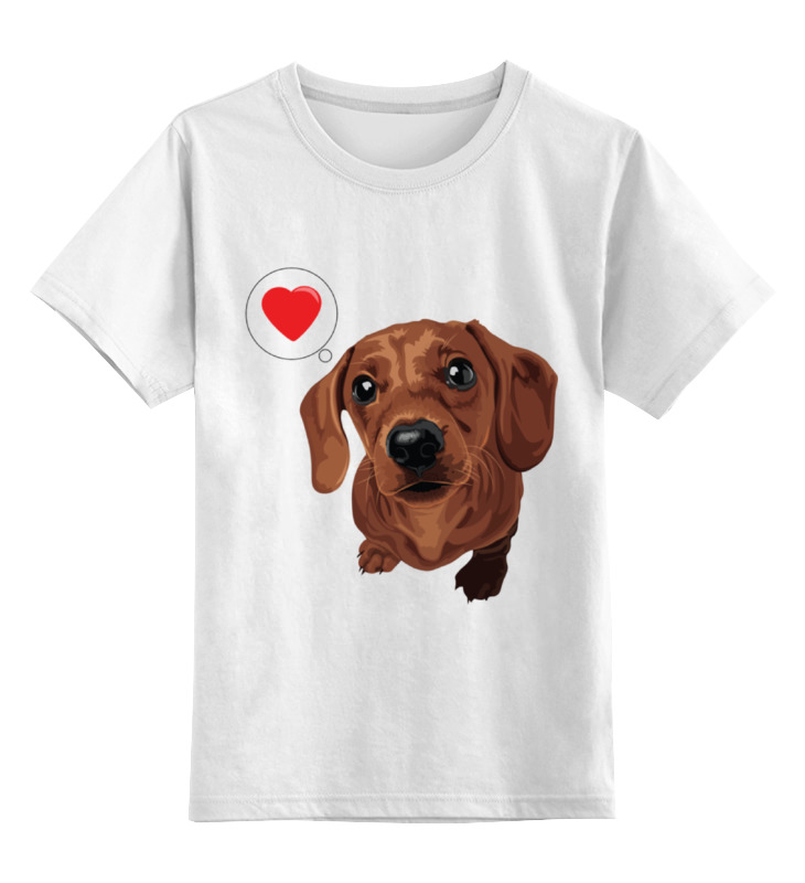 printio детская футболка классическая унисекс собака такса Printio Детская футболка классическая унисекс Такса -любовь