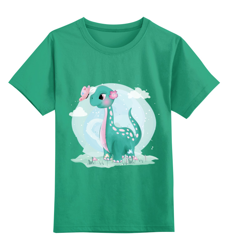 цена Printio Детская футболка классическая унисекс Динозаврик