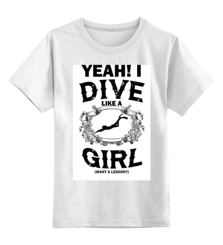 Printio Детская футболка классическая унисекс Dive like a girl printio свитшот унисекс хлопковый dive like a girl