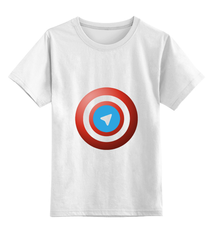 Printio Детская футболка классическая унисекс Лого telegram дождевик щит капитана америки белый размер m