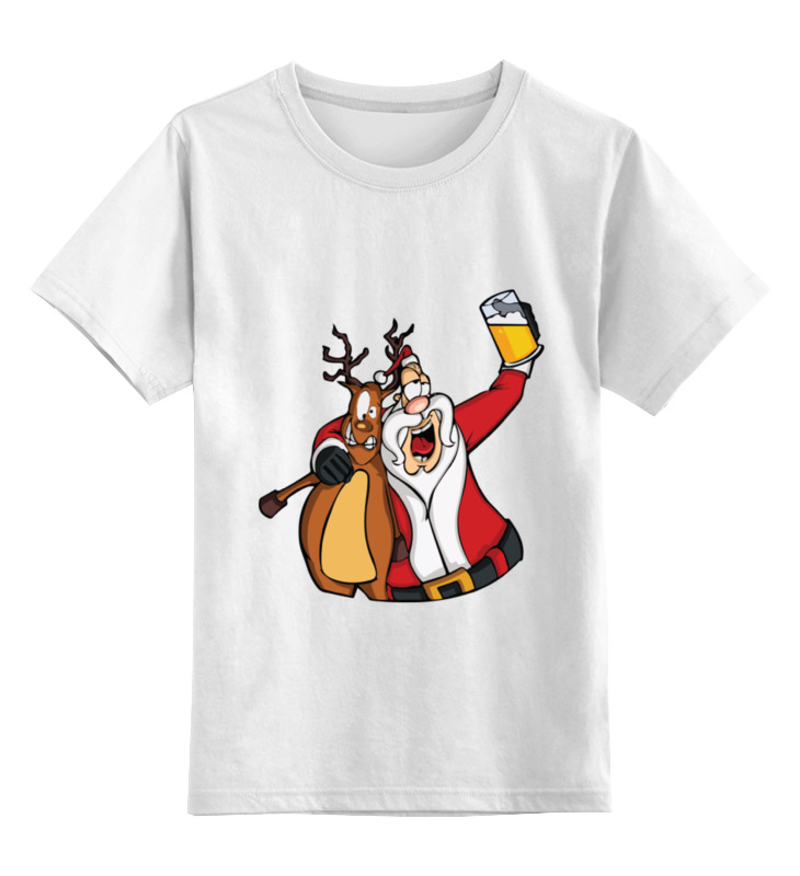 printio детская футболка классическая унисекс дед мороз с оленем Printio Детская футболка классическая унисекс Дед мороз