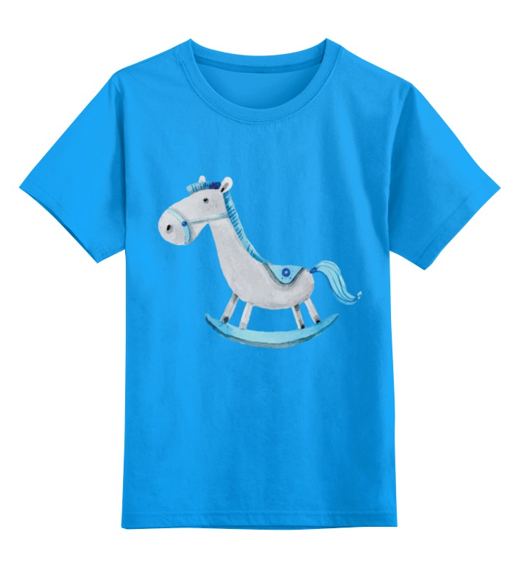 детская футболка геометричные лошадки 140 синий Printio Детская футболка классическая унисекс Лошадка