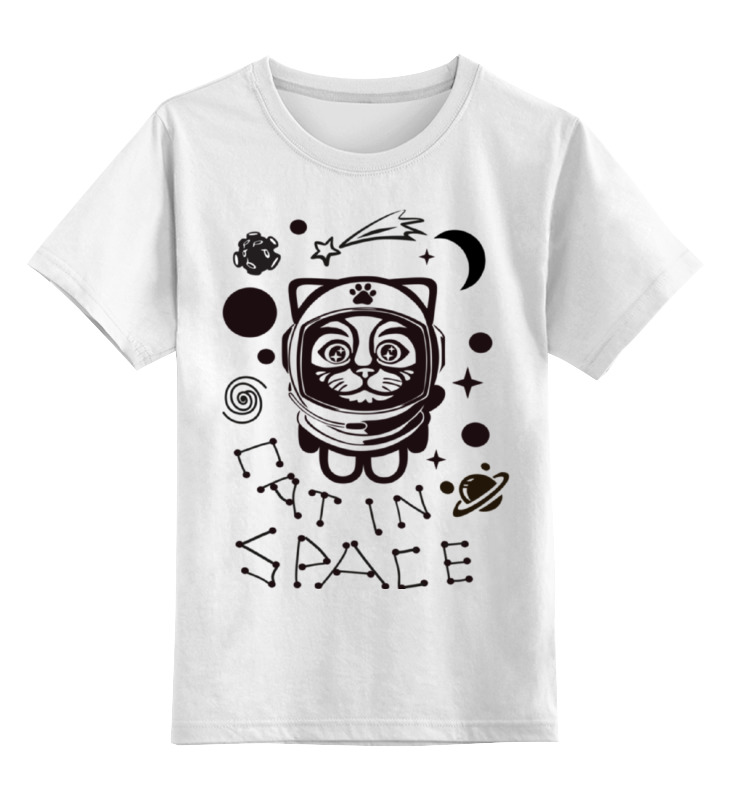 Printio Детская футболка классическая унисекс Кот в космосе
