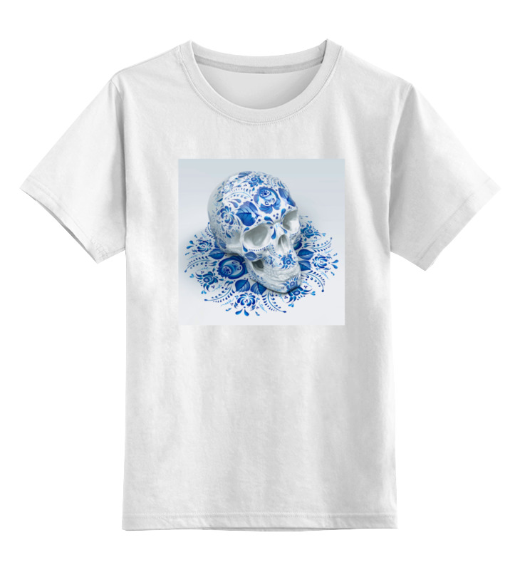 Printio Детская футболка классическая унисекс Череп (гжель)