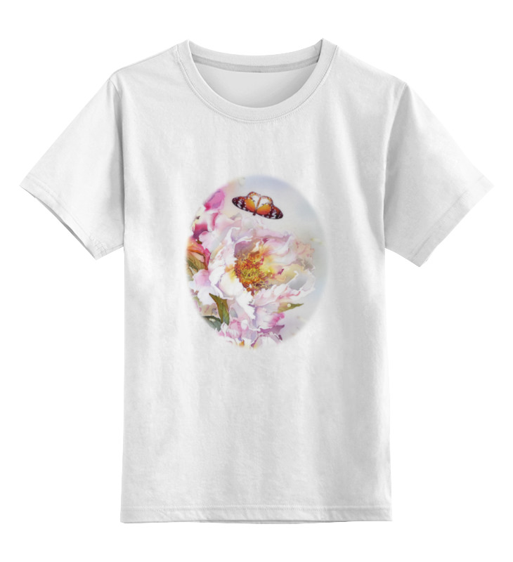 Printio Детская футболка классическая унисекс Пионы и бабочки 2