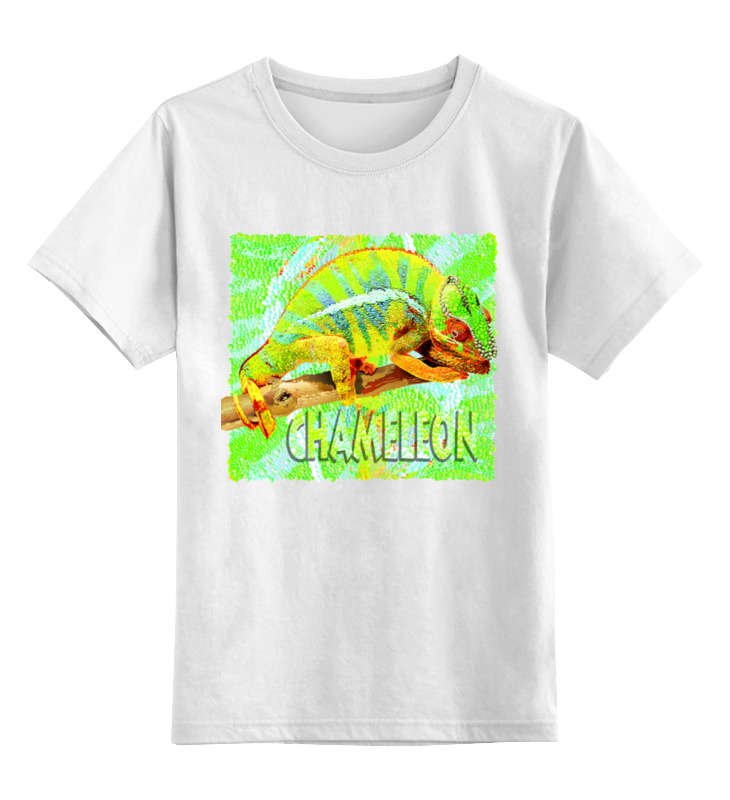 Printio Детская футболка классическая унисекс Хамелеон на пятнистом фоне printio футболка классическая хамелеон на пятнистом фоне
