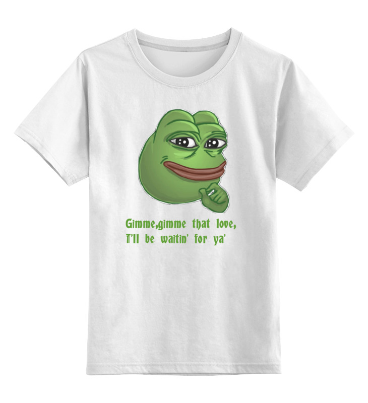 Printio Детская футболка классическая унисекс Pepe the frog whant some love printio лонгслив pepe the frog whant some love