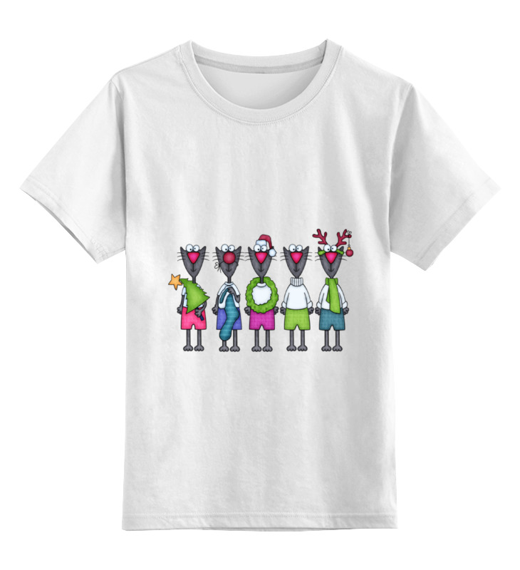 Printio Детская футболка классическая унисекс Новогодние коты